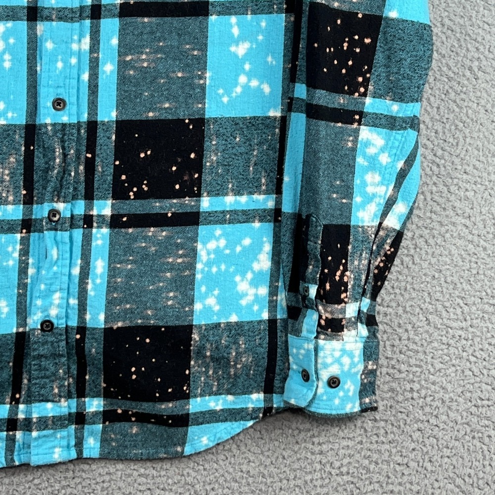 Angry Minnow Soft Brushed Flannel Shirt Smokey the Bear Men's Large Blue Plaid - Picture 6 of 12